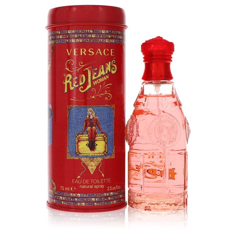 Versace Red Jeans Eau De Toilette For Women 2.5 Oz - Floral Everyday Scent Red And Pink Color Match