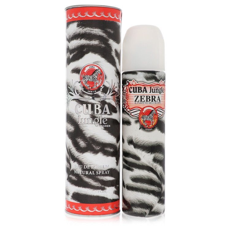 Fragluxe Cuba Jungle Zebra Eau De Parfum Spray 3.4 Oz For Women - Warm Spice With Delicate Florals Black And White