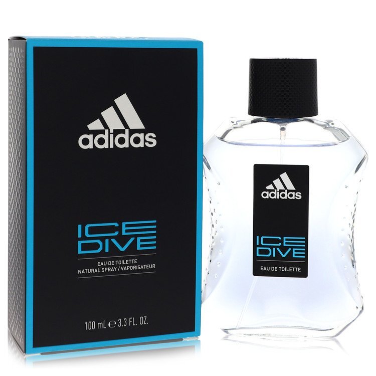 Adidas Ice Dive Eau De Toilette Spray 3.4 oz For Men - Spicy Citrus With Greens And Amber Blue Bottle