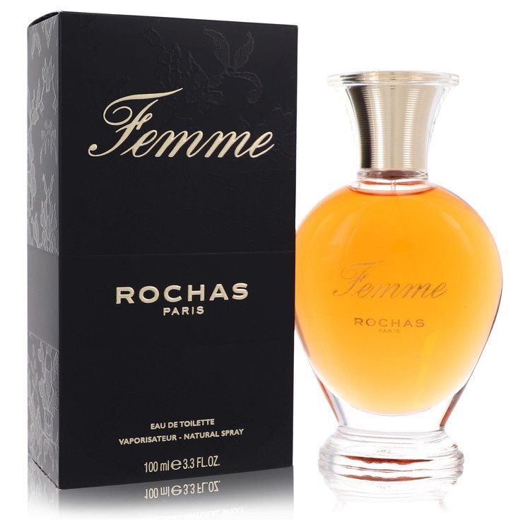 Rochas Femme Rochas Eau De Toilette Spray 3.4 Oz Women - Timeless Woody Mossy Scent With Plum And Peach Purple Match