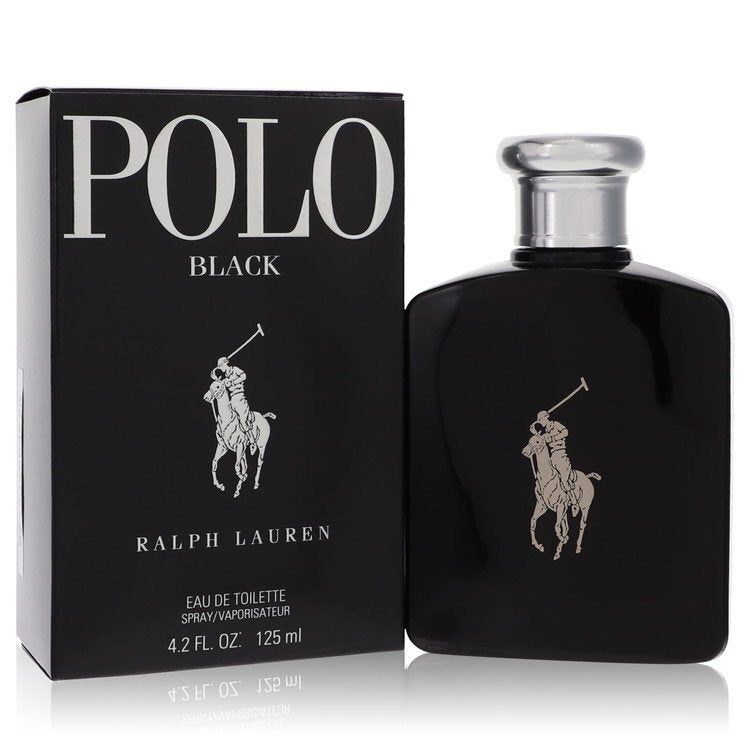 Ralph Lauren Polo Black Eau De Toilette 4.2 Oz For Men - Versatile Fragrance For Daily Wear Occasions Black And White