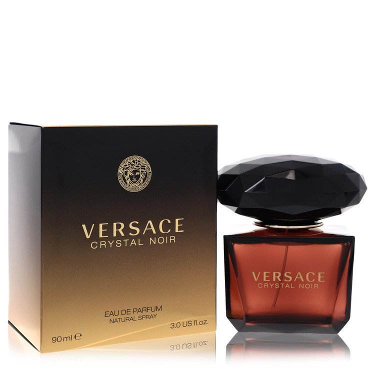 Versace Crystal Noir Eau De Parfum Spray 3 Oz For Women - Seductive Floral Amber Scent That Pairs With Gold And Yellow