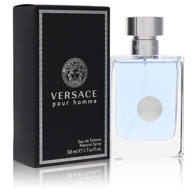 Versace Pour Homme Eau De Toilette For Men Modern Aromatic Fougere With Bright Citrus And Warm Dry Down Blue Bottle