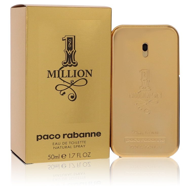 1 Million By Paco Rabanne Eau De Toilette Spray 1.7 Oz For Men Gold And Yellow Bottle - Bold Modern Fragrance