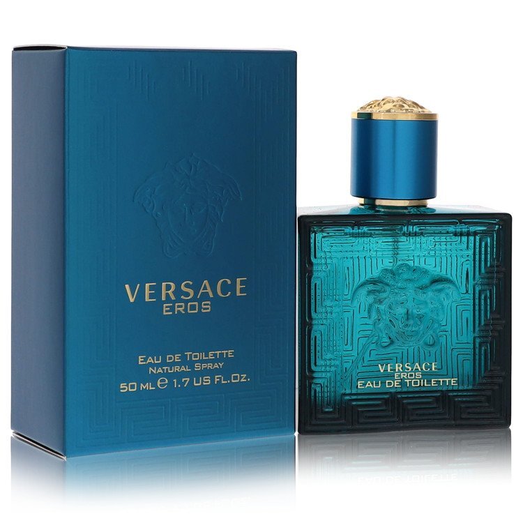 Versace Eros by Versace Eau De Toilette Spray 1.7 Oz - Bold Woody Fresh Fragrance With Gold And Yellow Accents
