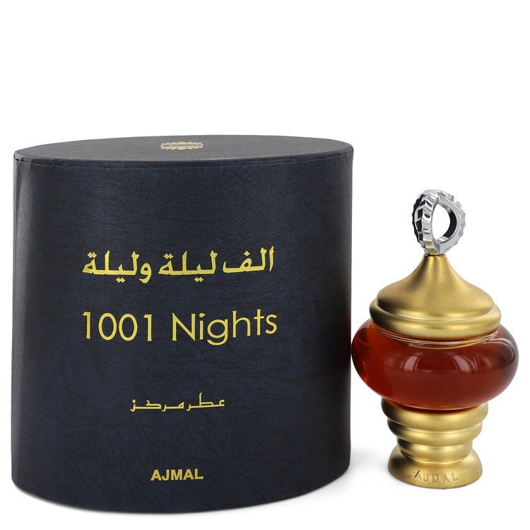 Ajmal 1001 Nights Concentrated Perfume Oil for Women - Oud Blend with Citrus and Rose Musk Incense Gold and Yellow