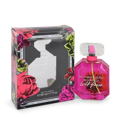 Victoria's Secret Bombshell Wild Flower Eau De Parfum Spray 1.7 Oz Women Floral Scent With Red And Pink Color Match