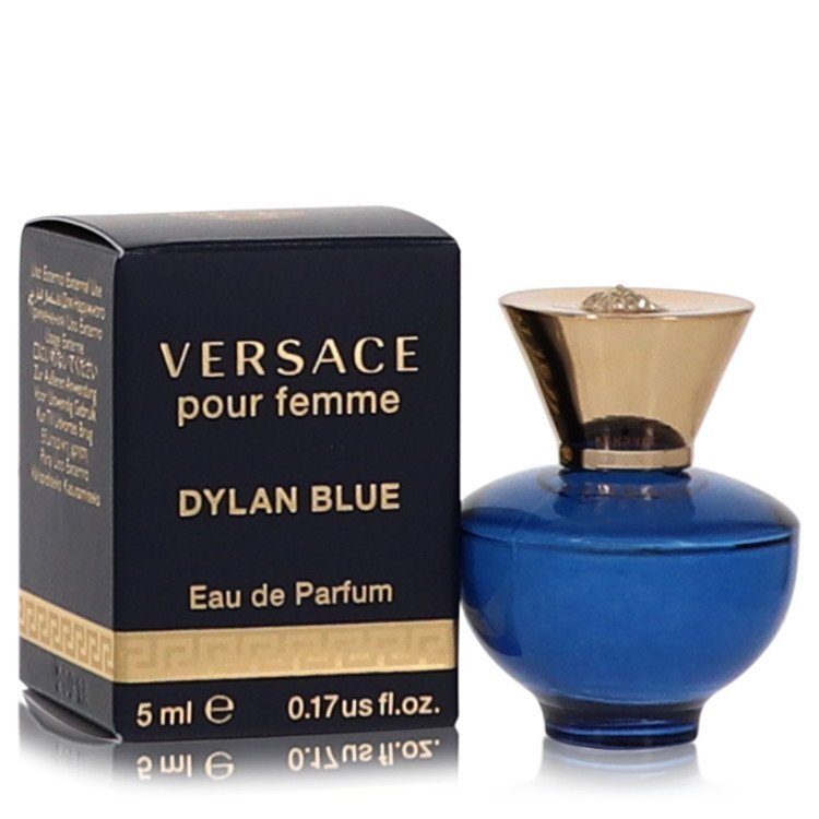 Versace Pour Femme Dylan Blue Mini EDP 0.17 oz For Women Travel Friendly Scent In Compact Bottle Blue Color Match