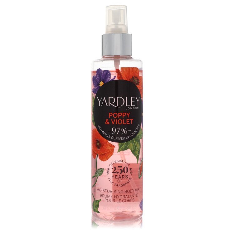 Yardley London Poppy And Violet Body Mist - Lightly Seductive Floral Scent That Lingers Purple Color Match