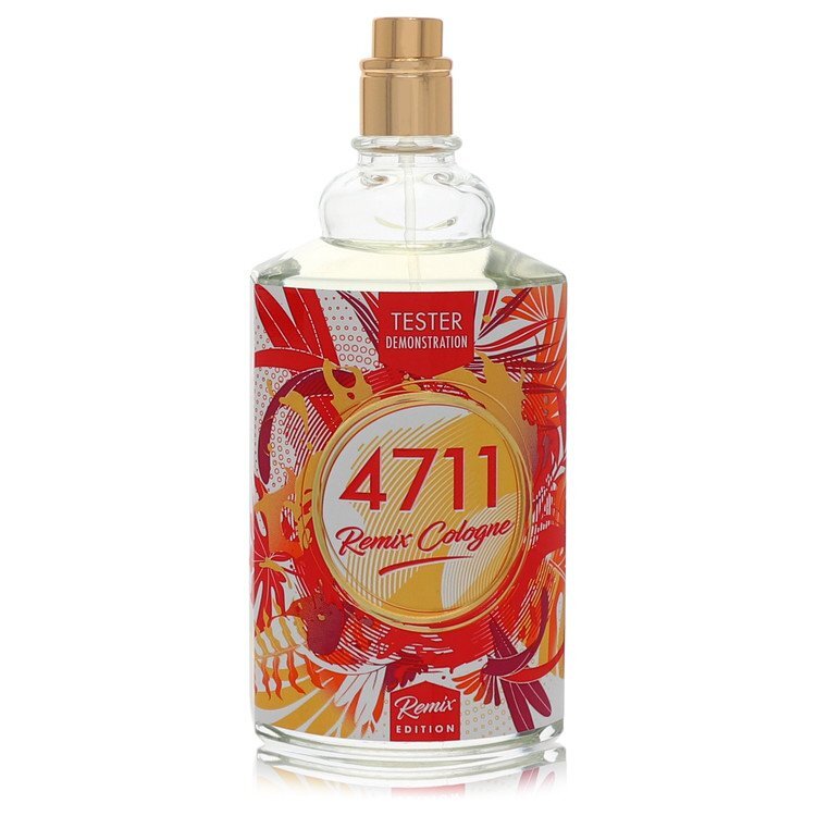 4711 Remix Grapefruit Eau De Cologne Spray - Unisex Fresh Citrus Fragrance, 3.4 Oz Tester, Red & Pink Color Match